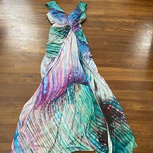 Monique Lhuiller Beautiful Watercolor Maxi Dress